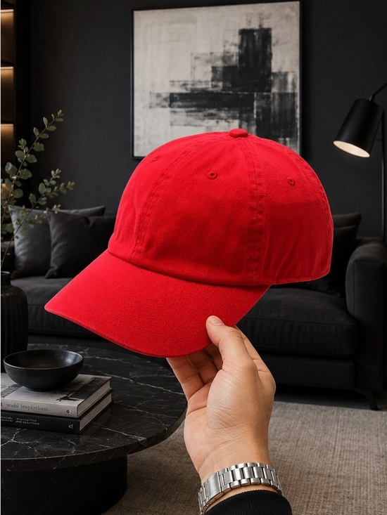 Other - Red Cambridge Adjustable Dad Hat Cap – Classic Cotton Baseball Hat